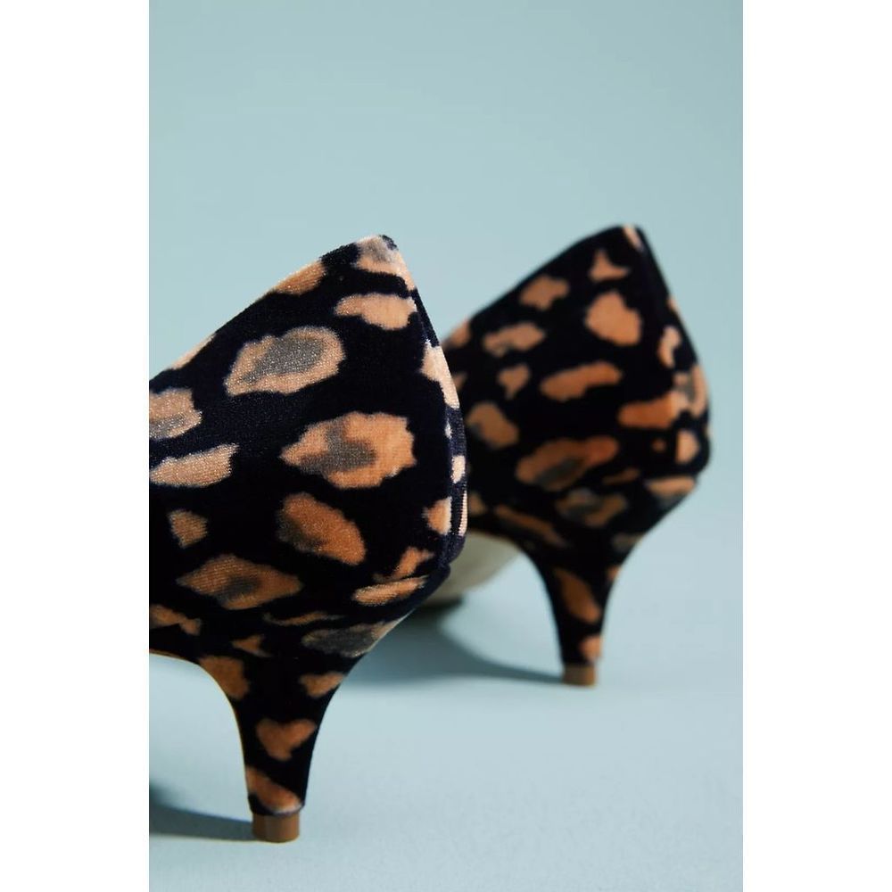 Anthropologie Abstract Velvet Kitten Heels NWT Size US 9.5 EU 40.5 - Picture 7 of 8